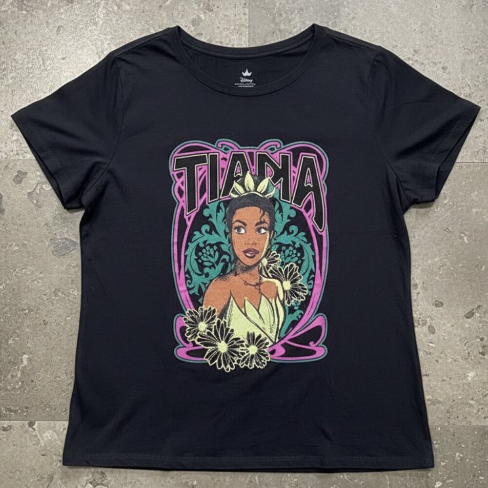 Disney Princess Tiana Princess & The Frog Art Nouveau Black Women's Tee